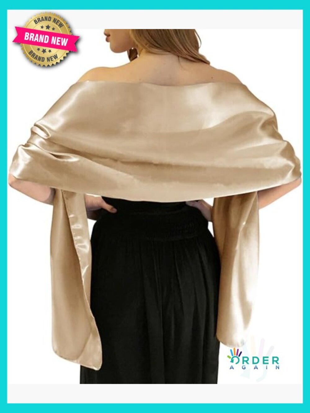 Extra Long Satin Shawl Wrap for Evening Dresses Wedding Bridal Formal Party